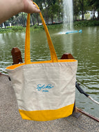 Túi Tote phối hai màu | Tote bag with rustic canvas mix cadmium color