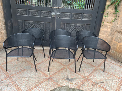Ghế cà phê sắt sơn tĩnh điện, lưng ốp lưới