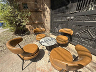 Ghế cà phê simili nâu phong cách Retro