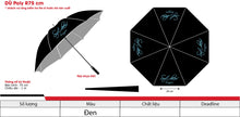 Dù gấp hai màu đen R75cm