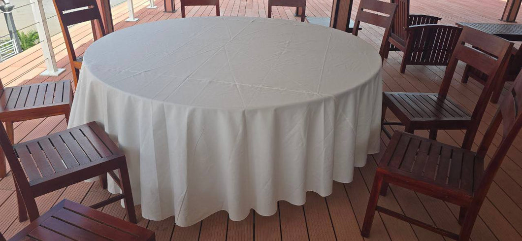 Khăn trải bàn tròn 295x295cm White Khaki Tablecloths