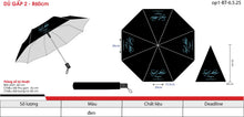 Dù gấp hai màu đen R60cm
