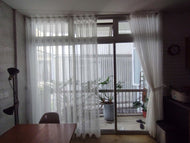 Màn cửa balcon phòng khách Ngami Daisy ngang 3m x cao 2.7m (sheer)