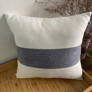 Gối Trang Trí Sofa 40 Hometown Cream Mix Denim, Sofa Cushion 40 Hometown Cream Mix Denim, 40x40cm