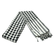 Khăn rằn thời trang Cambodia Caro BlacknWhite 58x165cm