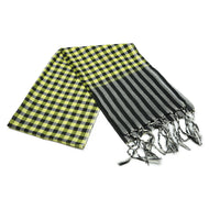 Khăn rằn thời trang Caro Black & Yellow Scarf 40x150cm (Vàng đen)
